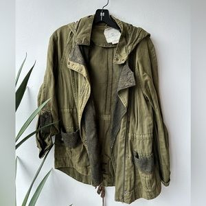 Military green jacket with lace